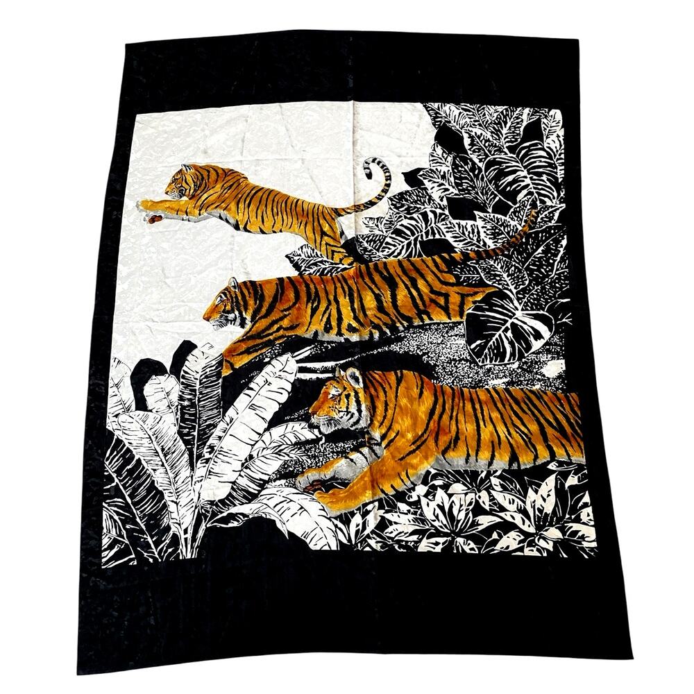 Vintage Tiger Jungle Scarf Massive Wall Tapestry Animal Print Wrap 35x45